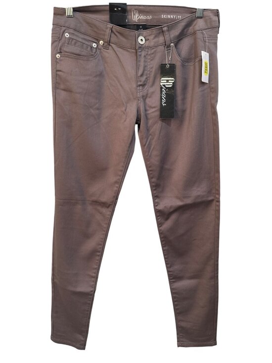 CP Jeans Denim - CP Jeans Size 11 Skinny Fit Slim Graphite Cotton Blend Grunge Retro Brown NEW